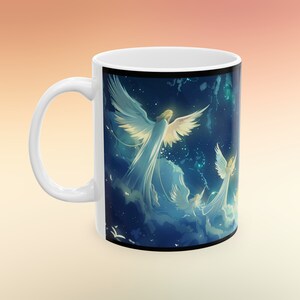 Celestial Angels Ceramic Mug - Spiritual Gift for Friend, Religious Coffee Cup, Faithful Travel mug, Divine Coffee Cup, Heavenly Travel Mug image 6