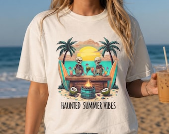 Summerween Shirt Summerween Shirt Women Summer Halloween Shirt Halloween in Summer Shirt Spooky Summer tee  Halloween Beach Tee