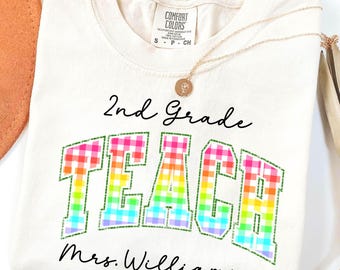 Personalized Teacher Shirt, Second Grade Teacher T Shirt, Custom Teacher Gift, 2nd Grade Teacher Shirt, Teacher Tshirts, 2nd Grade Crew