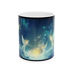 Celestial Angels Ceramic Mug - Spiritual Gift for Friend, Religious Coffee Cup, Faithful Travel mug, Divine Coffee Cup, Heavenly Travel Mug image 4