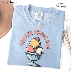 Ice Cream Shirt, Summer Scoops Club Tee, Retro Dessert Shirt, Comfort Colors Tee, Summer Graphic Tee, Sweet Treat Shirt, Gift For Her