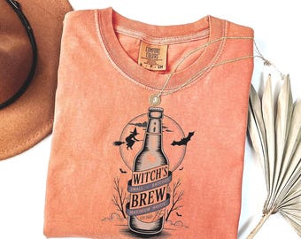 Witch's Brew Halloween TShirt, Halloween Beer Shirt, Unisex Comfort Colors Tee, Retro Witch Tee, Spooky Graphic Shirt, Gothic Brew Tee,