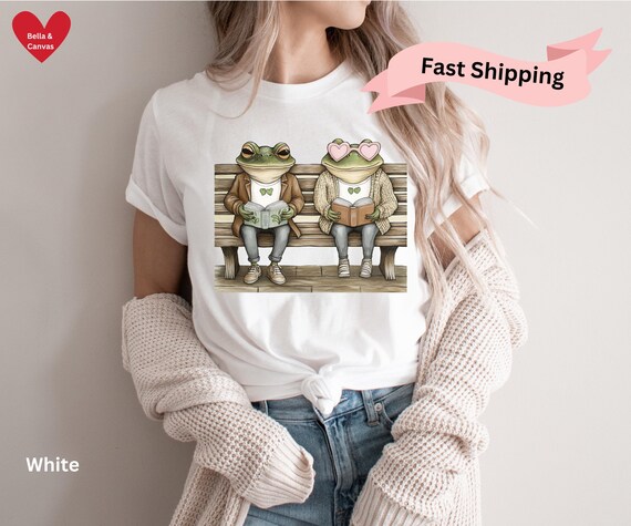 Frog and Toad Shirt, Book Lover Shirt, Frog and Toad Tee, Cute Frog Tee, Librarian Shirt, Teacher Reading Shirt, Cottagecore Tee,Frog Tshirt
