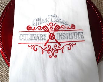 A great Christmas gift. Large kitchen towel reminiscent of the flour sack of old, Embroidered with a Christmas motif prefect for the season