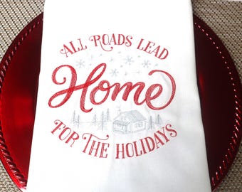 A great Christmas gift. Large 100% natural sustainable cotton towel with Christmas motif. Lint-free, hanging loop, hemmed, flat weave