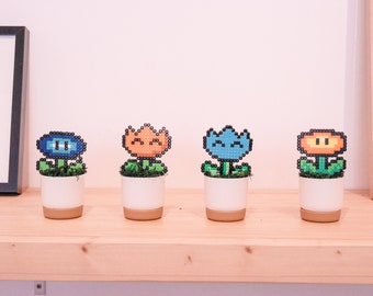 Set di 4 piante pixel con vaso Super Mario