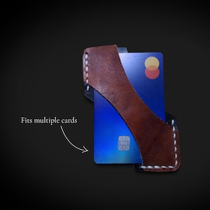 Porte-cartes minimaliste en cuir découpé simple