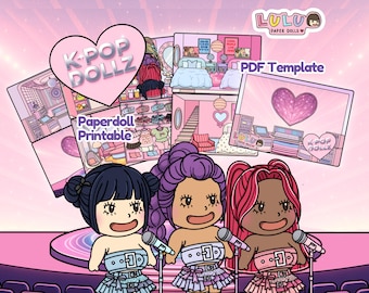 KPop Dollz Printable Paper Dollhouse Book | Digital Craft Kit (PDF)