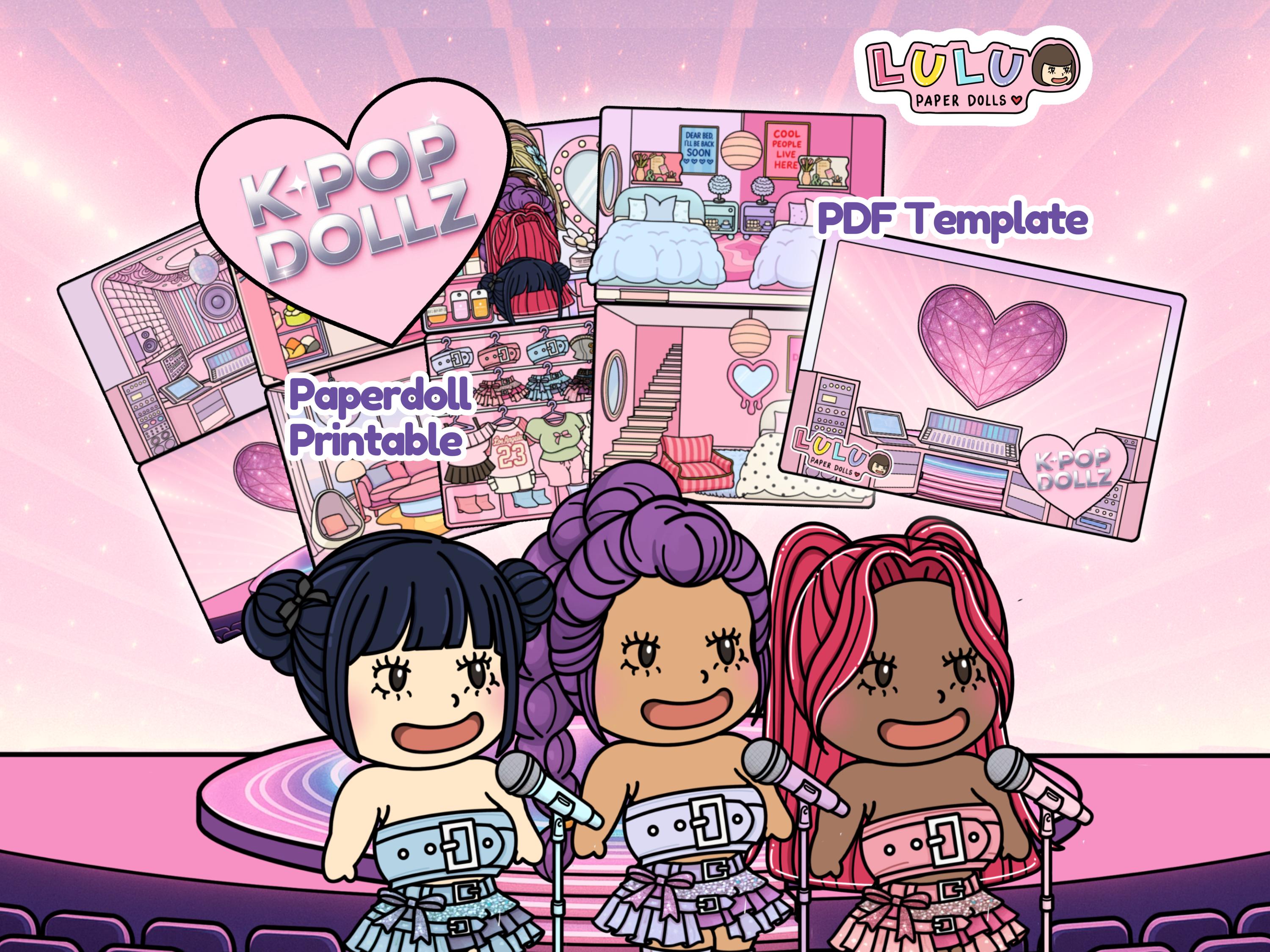 Kpop Dollz Printable Paper Dollhouse Book | Digital Craft Kit (PDF