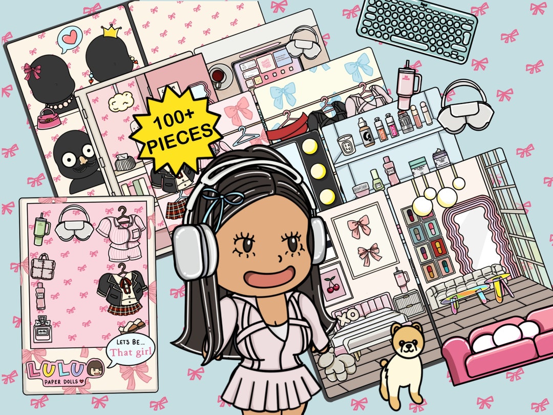 That Girl Aesthetic Paper Doll Printable: School Locker Bedroom