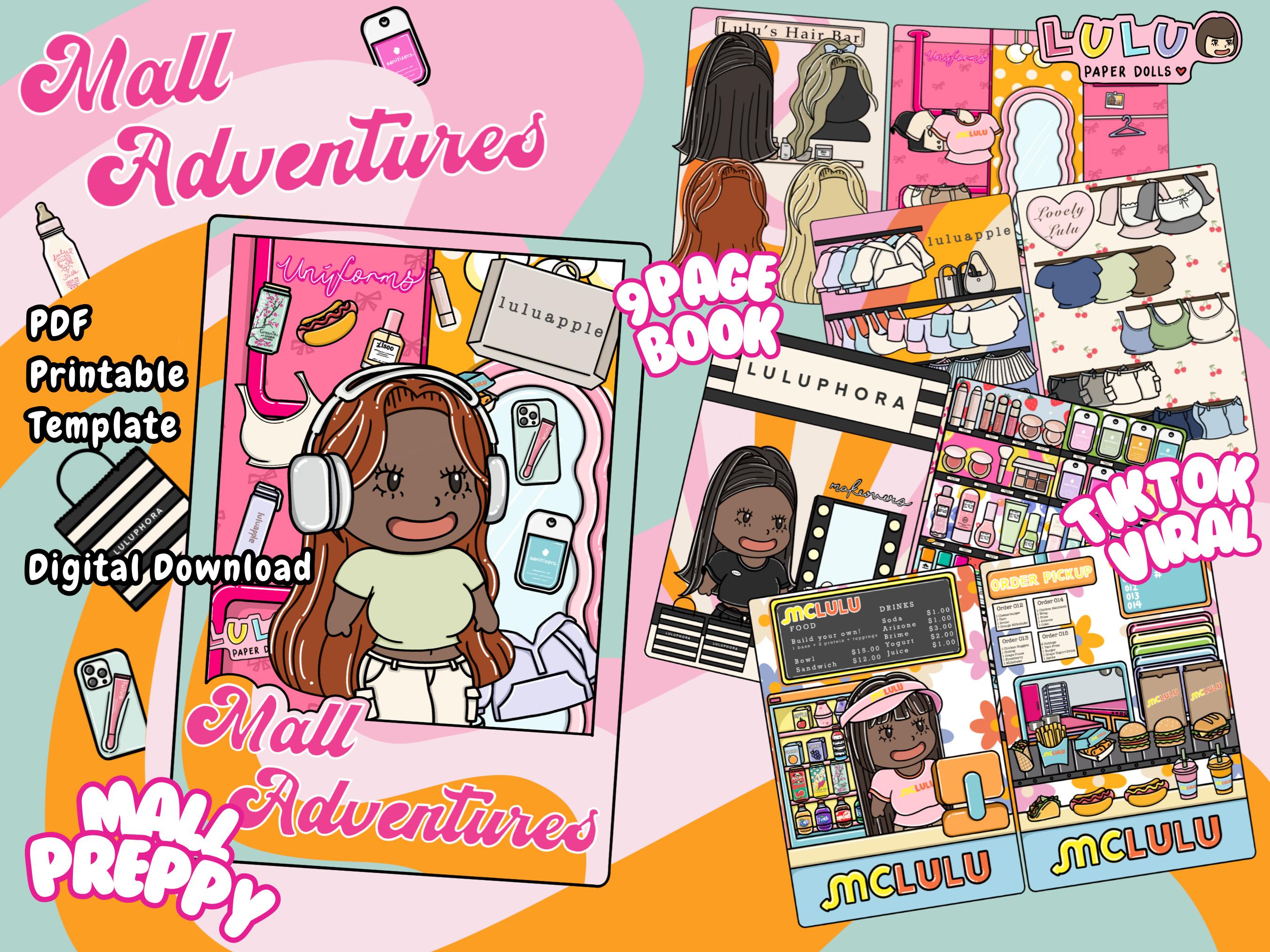 Mall Adventures Paper Doll: Preppy Fashion, Fast Food (PDF