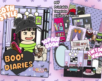 Goth Paper Doll House Book: Pale Girl Boo Diaries Printable (PDF Download)