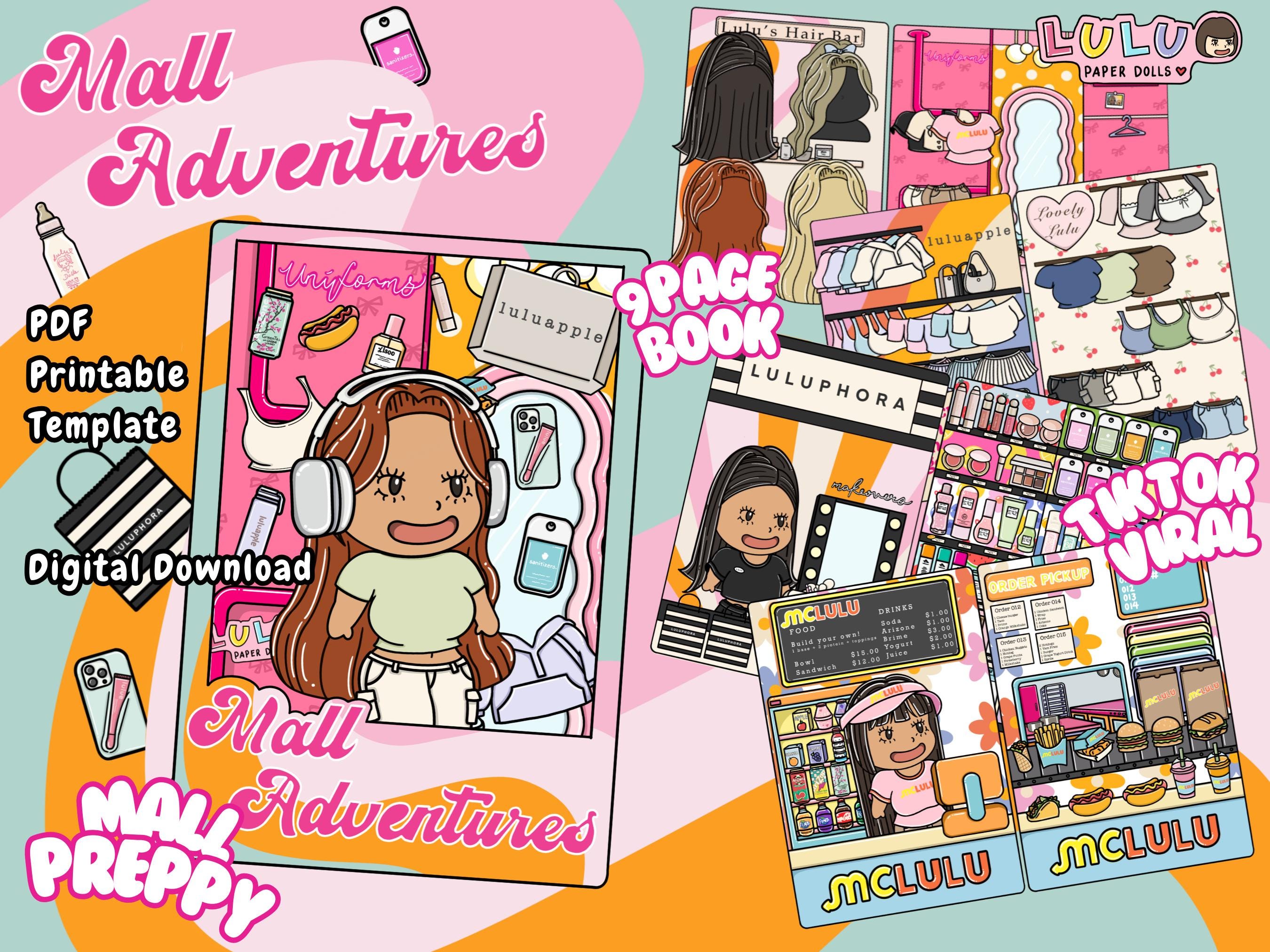 Mall Adventures Paper Doll Busy Book: Preppy Fashion (PDF Download