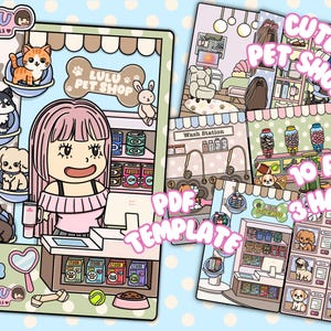 Bambola di carta stampabile Pale Skin Pet Shop, libro di moda Preppy con animali carini, libro per ragazze preadolescenti, libro tranquillo per gli amanti degli animali e dei cani