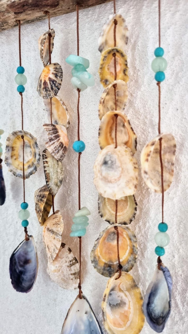 Suspended Shell Boho Natural Seashell Wall Hanging, Shell Mobil Wall Pendant With ...