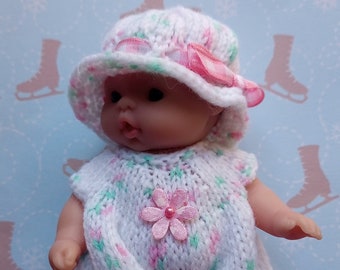 Knitted Dolls Clothes 5 inch chubby berenguer, Cute romper set