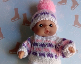 Knitted Dolls Clothes 5 inch chubby berenguer, winter snow suit