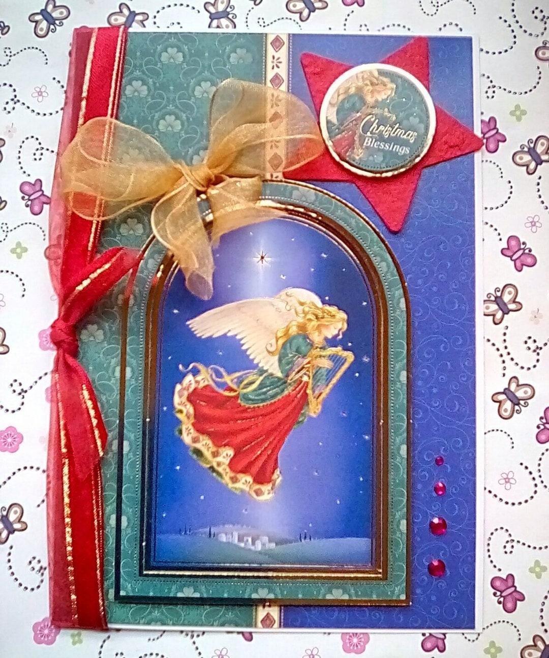 Beautiful Angel Christmas Card Christmas Blessings Card Etsy