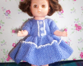 Knitted dress for Vogue Ginny, Madame Alexander, Kish Riley 7 - 8 inch dolls