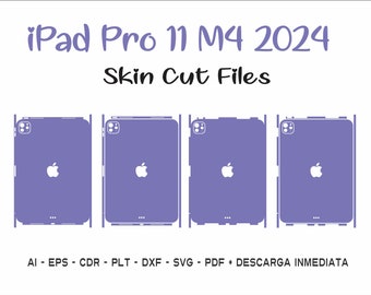Skin cut template Apple ipad pro 11 m4 2024 Vector Svg cutting template