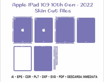 Skin cut Template Apple iPad 10.9 10th Gen - 2022 Vector Cutting template svg