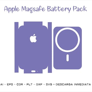 切断テンプレート Apple 充電器 magsafe バッテリー パック スキン テンプレート ベクトル