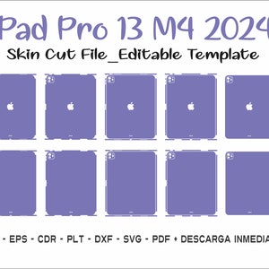Huid gesneden sjabloon Apple iPad pro 13 m4 2024 Vector snijsjabloon SVG