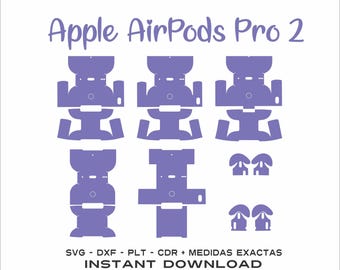 Skin cut template Apple airpods pro 2 Vector Cutting template svg