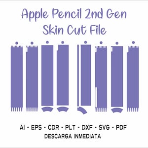 Modelo de corte de pele Apple Pencil modelo de corte vetorial de 2ª geração svg