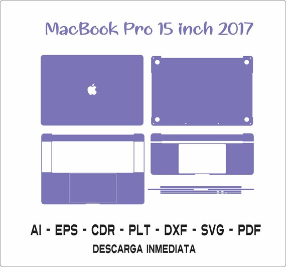 Skin Cut Template MacBook Pro 15 Inch 2017 Vector Apple Cutting