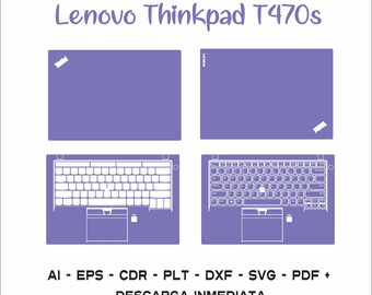 Skin cut Template NOTEBOOK Lenovo Thinkpad T470s Cutting template svg laptop 14"