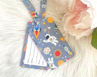 Spaceman Luggage Tag, Boys School Bag Tag Travel Accessories, Children's Gift for Traveller, Fun Gift