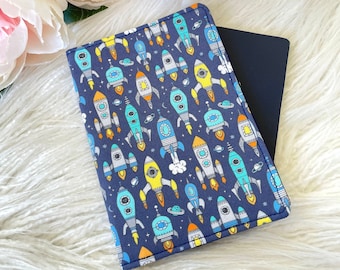 Kids Boys Navy Blue Space Rocket Passport Holder / Passport Cover, Passport Wallet, Passport Case, Travel Gift