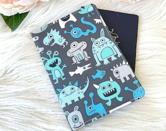 Monster Boys Passport Cover, Kids Passport Holder, Childrens Passport Wallet, Passport Case, Travel Gift