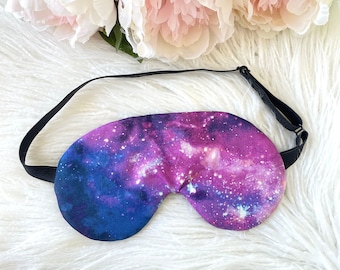 Purple Galaxy Night ADJUSTABLE Sleep Eye Mask / Travel Gift Sleeping Mask - Kids and Adults Size