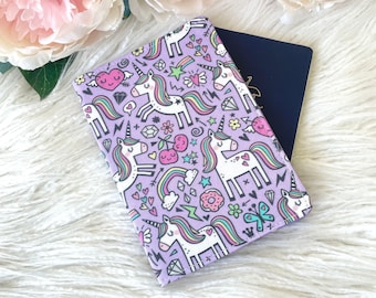 Kid's Children's Purple Unicorn Passport Holder, Passport Cover, Passport Wallet, Passport Case, Girls Teen Travel Gift, Girls Travel Case