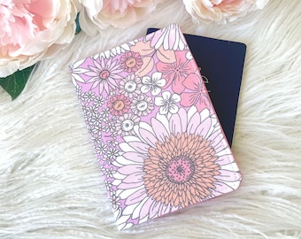 Pink Vintage Style Flower Passport Holder, Passport Cover, Passport Wallet, Passport Case, Travel Gift, Gift for Mum