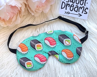 Sushi Rolls ADJUSTABLE Sleep Eye Mask / Travel Gift Sleeping Mask - Kids and Adults Size