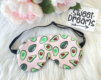 Avocado ADJUSTABLE Sleep Eye Mask / Travel Gift Sleeping Mask - Kids and Adults Size