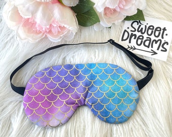 Mermaid Tie Dye ADJUSTABLE Sleep Eye Mask / Travel Gift Sleeping Mask - Kids and Adults Size