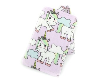 Travel Accessories Bag Tag Gift for Traveler Purple Unicorn Fabric Travel Luggage Tag Fun Gift