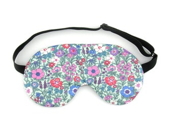 ADJUSTABLE Lavender Flower Garden Sleep Eye Mask, Adults Travel Gift Idea Sleeping Mask, Fun Gift