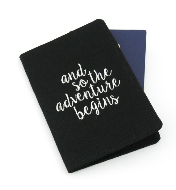 Embroidered Passport Cover with Quote Passport Holder Etsy