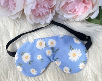 Blue Daisy Flower ADJUSTABLE Sleep Eye Mask Travel Gift Idea Sleeping Mask, Birthday Favour Gift