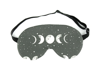 ADJUSTABLE Moon Phases Sleep Eye Mask, Astrology Travel Gift Idea Sleeping Mask