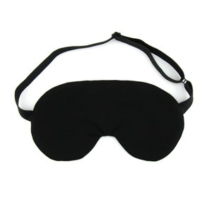 ADJUSTABLE Mens Adults Plain Black Sleep Eye Mask, Travel Gift Sleeping Mask, Kids Children's Sleep Mask, Teen Gift