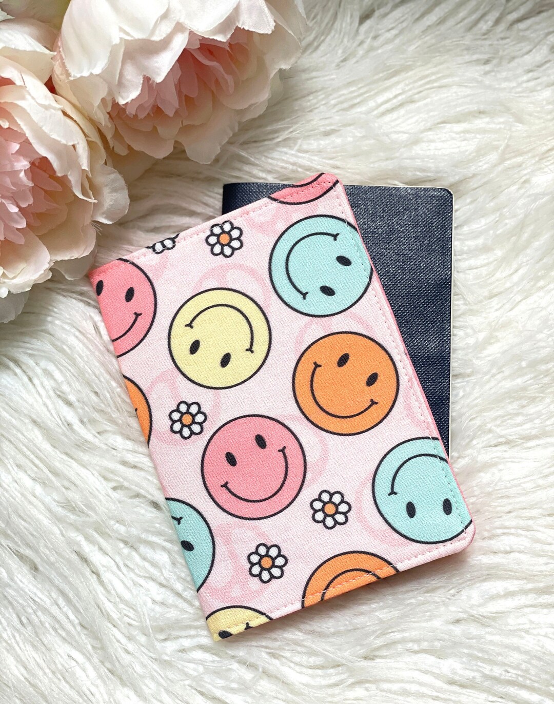 Smiley Face and Flower Passport Holder, Passport Cover, Teen Passport ...