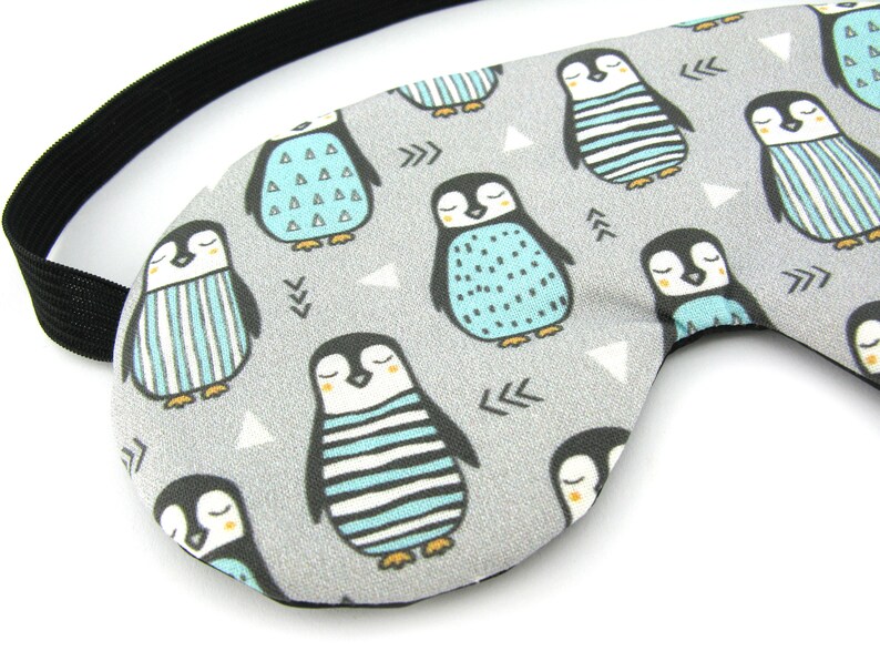 ADJUSTABLE Baby Penguins Sleep Eye Mask, Travel Gift Idea Sleeping Mask, Birthday Favour Gift, Fun Adults Children's Teen Sleep Mask image 2