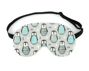 ADJUSTABLE Baby Penguins Sleep Eye Mask, Travel Gift Idea Sleeping Mask, Birthday Favour Gift, Fun Adults Children's Teen Sleep Mask