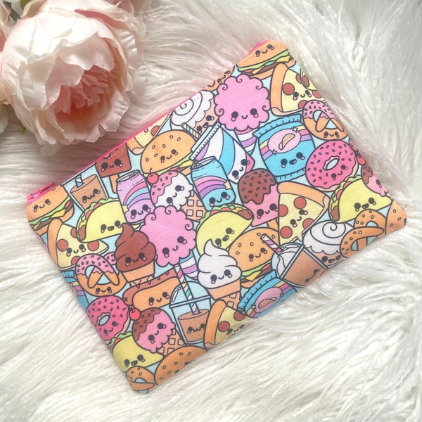 Happy Face Food Kindle Padded E-Reader Case, Kindle Sleeve, Amazon Oasis Zip Pouch, Nook Ebook Cover, Paperwhite Kindle